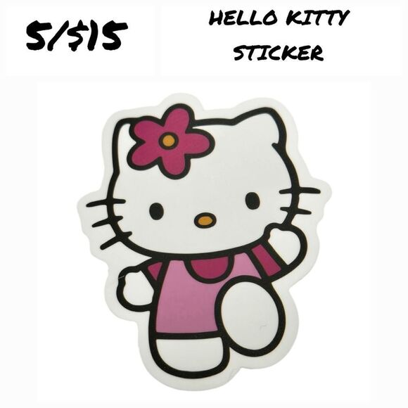 Hello Kitty Sticker Pink Dress Bow Cat Self-Adhesive Matte Laptop Luggage Locker - Picture 1 of 6